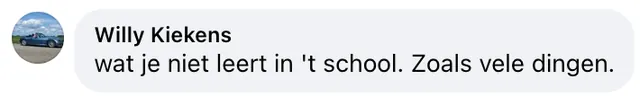 Facebook reactie van een lezer