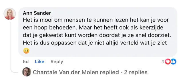 Facebook reactie van een lezer